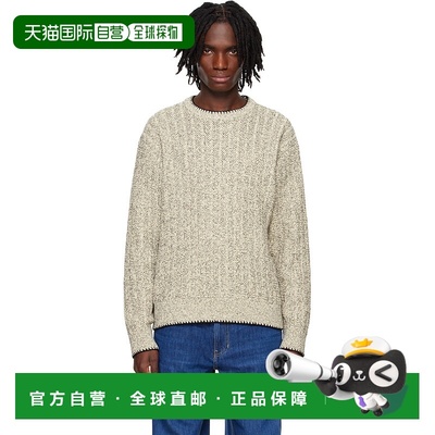 1h可退 香港直邮潮奢 Solid Homme 男士 灰白色 Round Neck Stitc