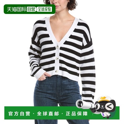 自营525 America Stripe Cropped Cardigan - white 美国奥莱直发