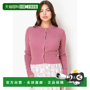 自营 yal new york玫瑰针织开衫配金色纽扣 - 粉色 美国奥莱直发