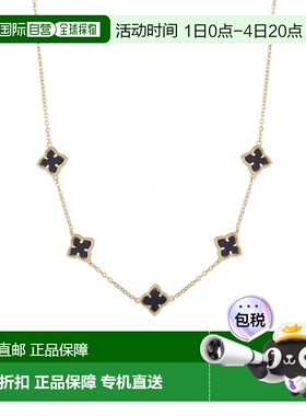 自营adornia14k Gold Plated Black Floral Station Necklace - b