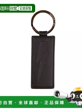 自营Neil Barrett 男士时尚皮革钥匙扣 - 黑色 美国奥莱直发