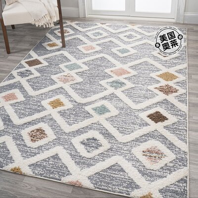 jonathan y Monique Trellis 高低多色/灰色区域地毯 - 多色/灰色