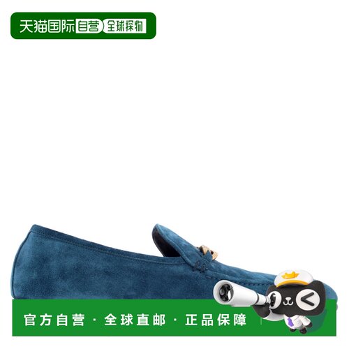 自营Jimmy Choo Marti反向天鹅绒麂皮乐乐乐鞋-普鲁士 美国奥莱直