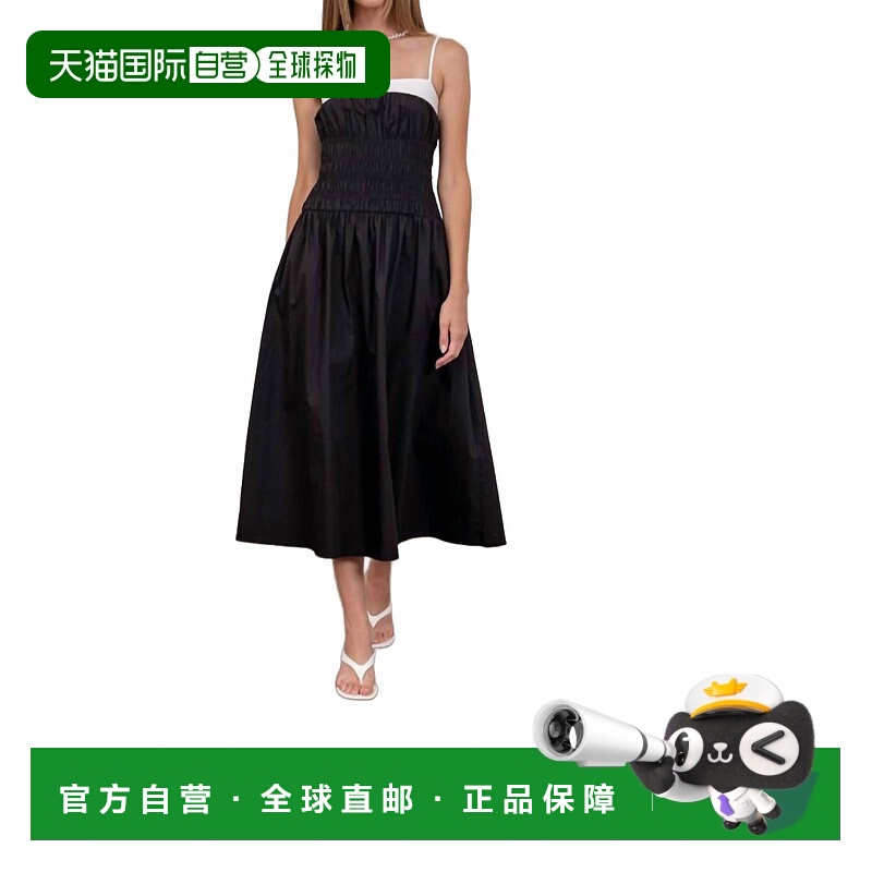 自营moon riverArden Smocked Dress In Black Multi - black mul