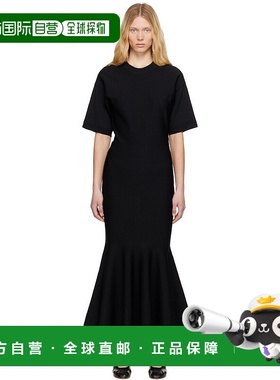 1h可退 香港直邮潮奢 Ami Paris 女士 黑色 Godet 连衣裙 FDR264K