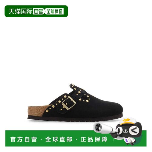 自营birkenstockSlip-On Suede Clog with Gold Rivets and Adjus