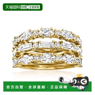 自营Ross-Simons CZ Jewelry Set: 3 Rings in 18kt Gold Over St