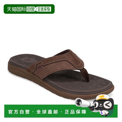 自营Dockers Mens Cabana Casual Nubuck Thong Flip Flop - dark