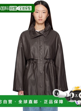 1h可退 香港直邮潮奢 The Row 女士 棕色 Herbie 皮革夹克 8656L2