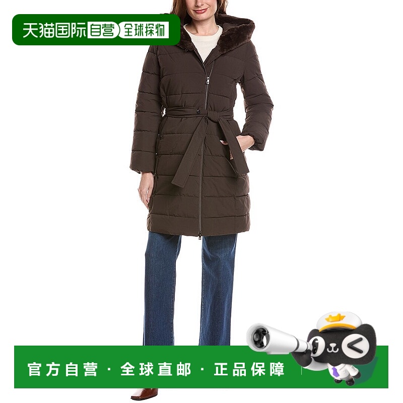 自营Tahari Vic Puffer Jacket - brown 美国奥莱直发