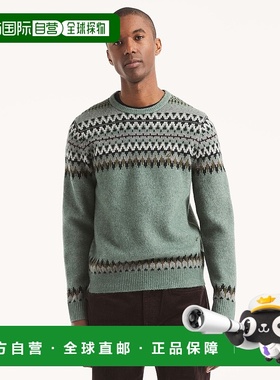 自营Nautica Mens Fair Isle Crewneck Sweater - artic fern 美