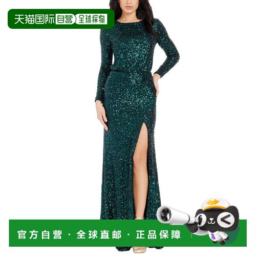 自营dress the populationMischa连衣裙-绿色 美国奥莱直发长裙