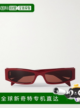 1h可退 香港直邮潮奢 Gucci 古驰 男士 酒红色 Rectangular Frame
