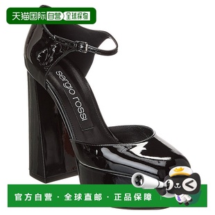 Sergio 美国奥莱直发高跟玛丽珍鞋 Rossi 黑色 漆皮凉鞋 自营