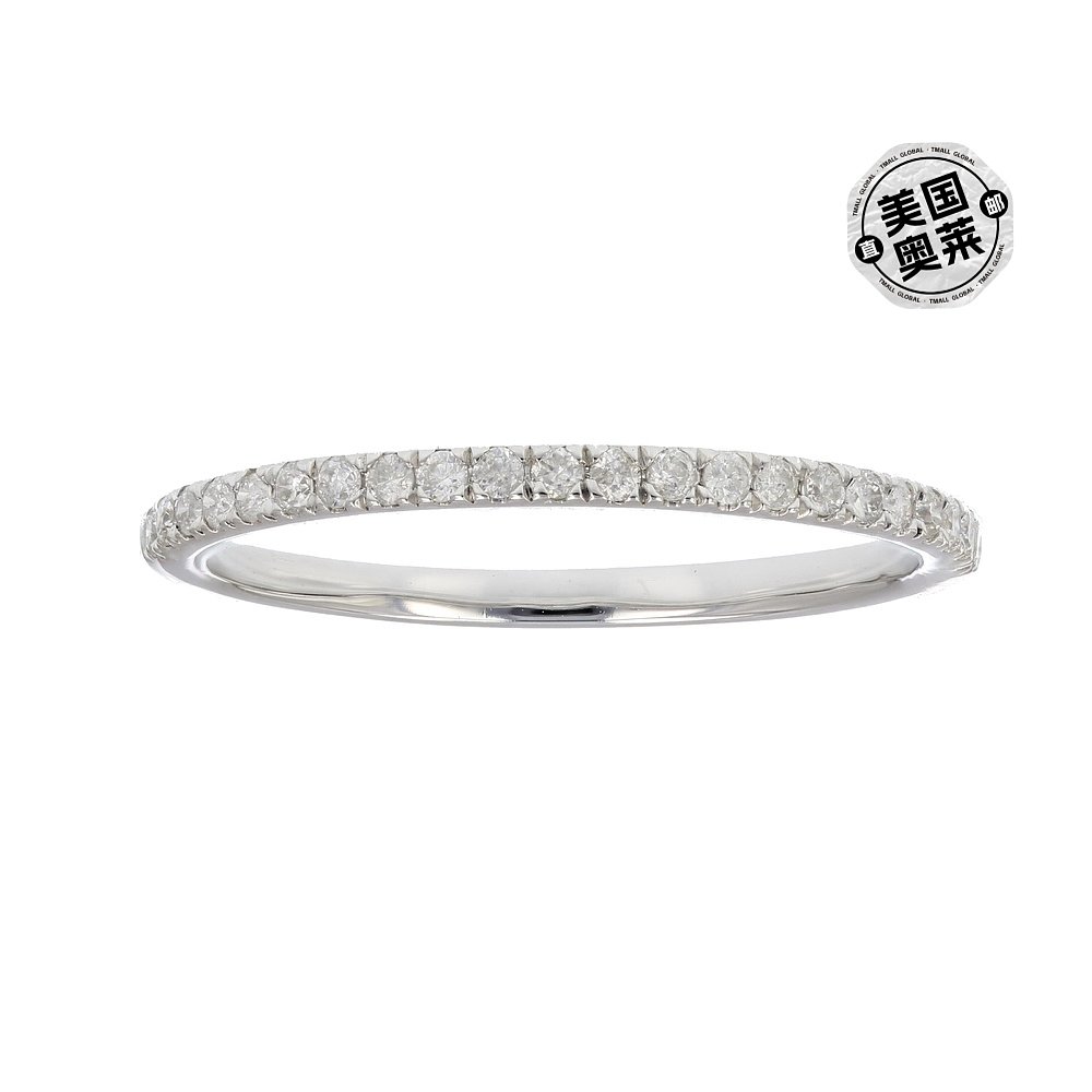 vir jewels1/6 克拉密镶钻石结婚戒指 10k 金爪镶圆形 白色