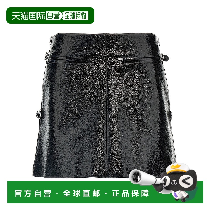 自营 courregesMini Multi Sangle Vinyl' Skirt - black 美国奥
