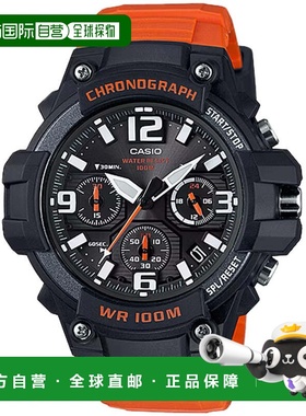 自营Casio Men’s Black Dial Chronograph Watch with Orange Re