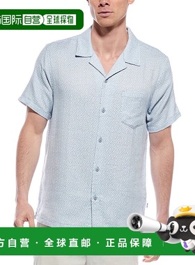 自营 endless summer无尽夏日提花纽扣衬衫-蓝色 美国奥莱直发