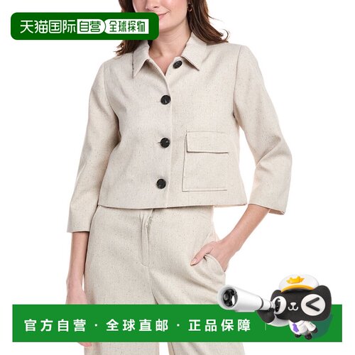 自营Vince Camuto 3/4 Sleeve Cropped Jacket - beige 美国奥莱