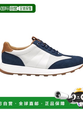 自营Johnston & Murphy Kinnon Leather Sneaker - blue 美国奥莱