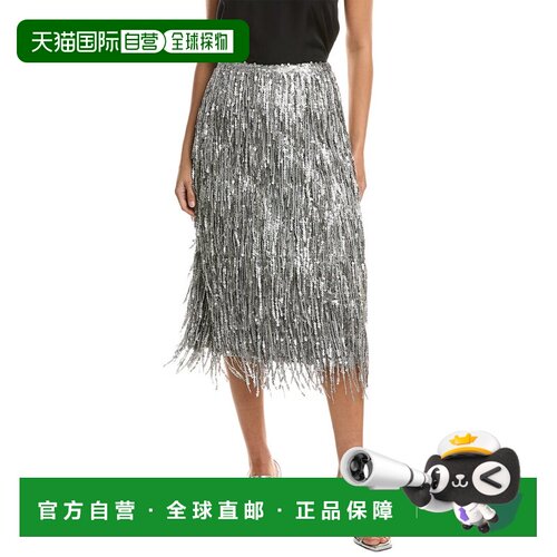 自营rag & bone Billie Sequin Midi Skirt - silver 美国奥莱直