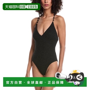 自营Milly Cannes Beaded Strap One-Piece - black 美国奥莱直发
