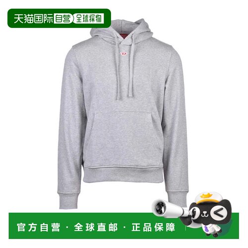 自营dieselGrey Cotton Men's Hoodie Sweatshirt - white 美国奥
