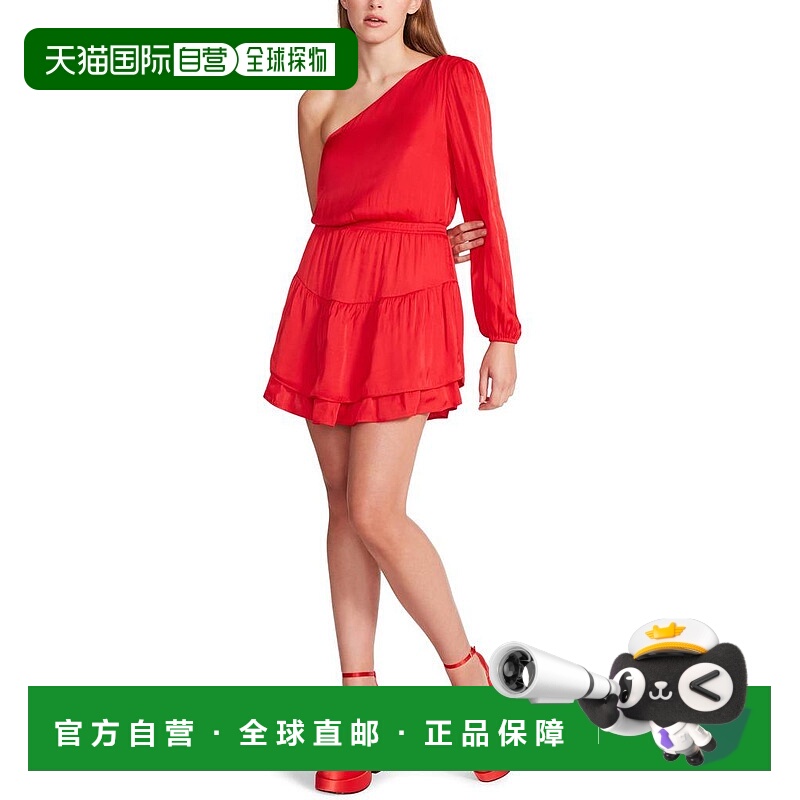 美国直邮Steve Madden 女士连衣裙 长袖荷叶边细节思美登一字肩