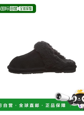 自营 BEARPAW女式Loketta拖鞋-黑色 一脚蹬美国直发奥莱
