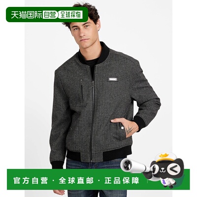 自营guessAlonzo Full-Zip Biker Jacket - jet black multi 美国