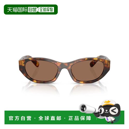 自营miu miu/缪缪0mu A03s Tortoiseshell Oval Frame Sunglasses