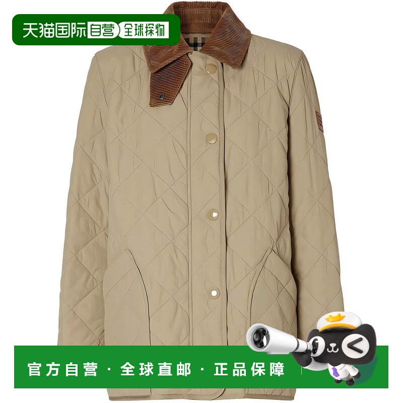 自营burberryDiamond Quilted Padded Jacket With Corduroy Coll