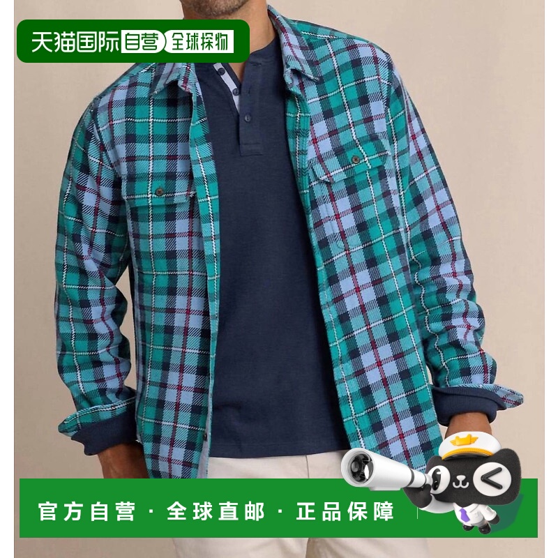 自营southern tideBeach Bluff Plaid Twill Shirt In Spruce Sha