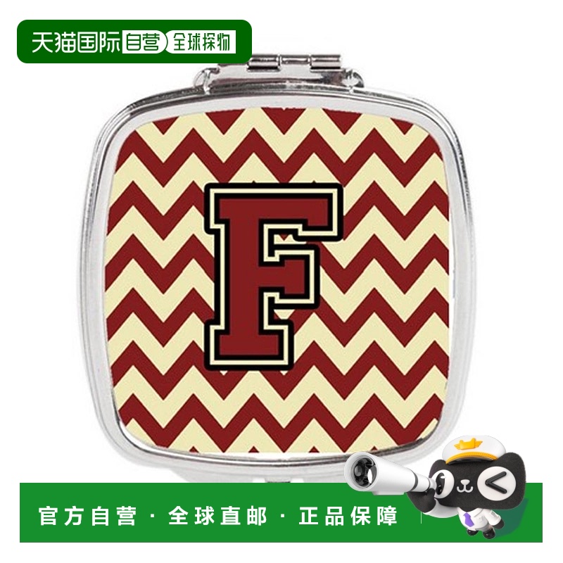 自营 Carolines Treasures CJ1061-FSCM 字母 F 雪佛龙栗色正品
