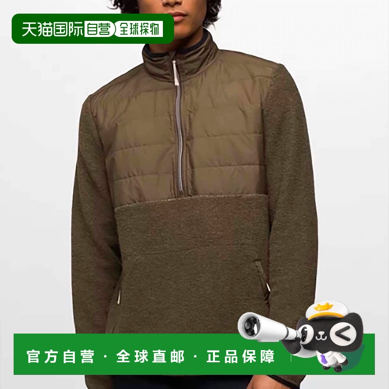 自营 prana男式Incrediwool 1/2拉链夹克，深灰色-深灰色 美国奥