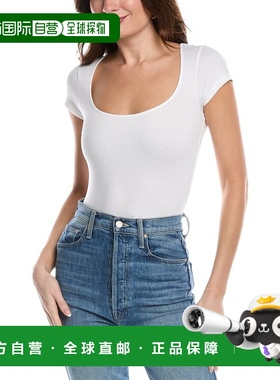 自营redoneRE/DONE Square Neck Bodysuit - white 美国奥莱直发