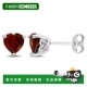 max1 克拉 自营 心形石榴石纯银耳钉 TGW mimi 红色 美国
