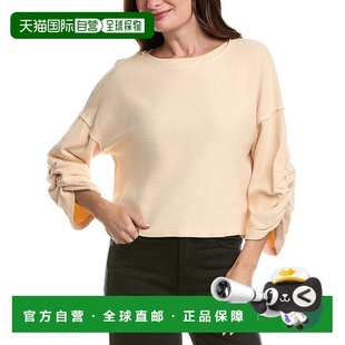 Social 白色 纹理运动衫 美国奥莱直 Callie褶皱袖 自营Project