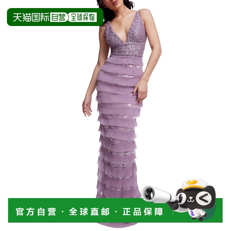 自营Dress The Population Shelley Mermaid Gown - purple 美国