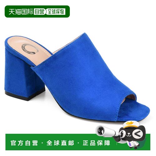 自营Journee Collection 女式宽幅 Adelaide 拖鞋 - 蓝色 美国奥