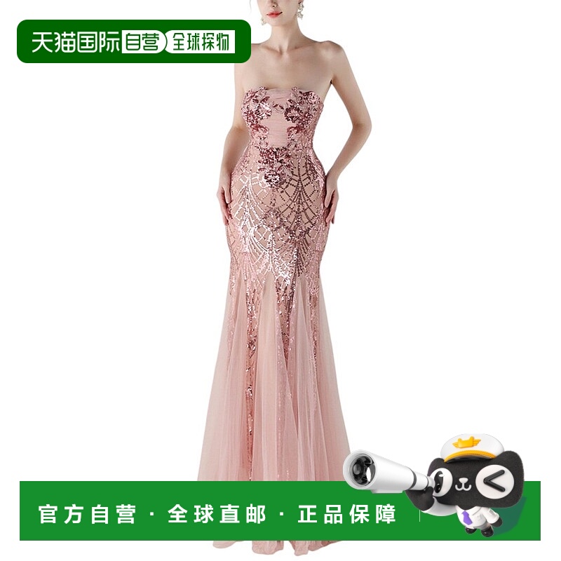 自营KALINNU Maxi Dress - pink 美国奥莱直发长裙礼服鱼尾裙