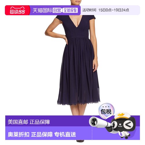 自营Dress The Population Corey Midi Dress - red 美国奥莱直发