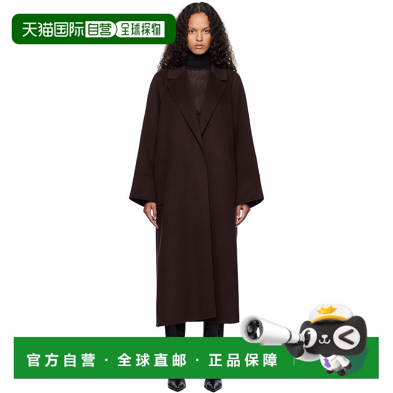 1h可退 香港直邮潮奢 MaxMara 麦斯玛拉 女士 酒红色 Agata 大衣