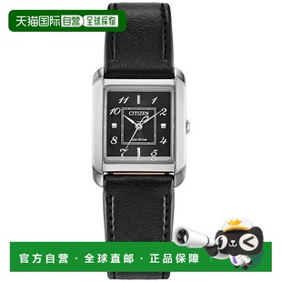Eco Citizen Drive 女式 黑色皮革表 1h可退 Bianca 美国直邮