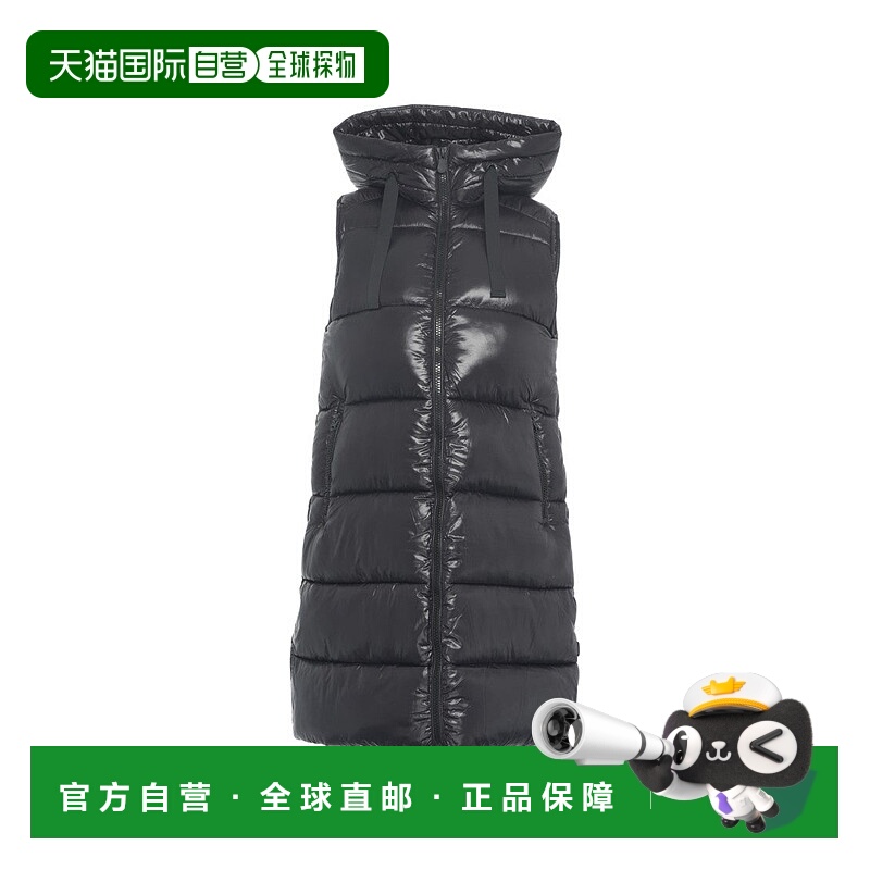 自营save the duck长款绗缝背心，带防护罩和双拉链-灰色 美国奥