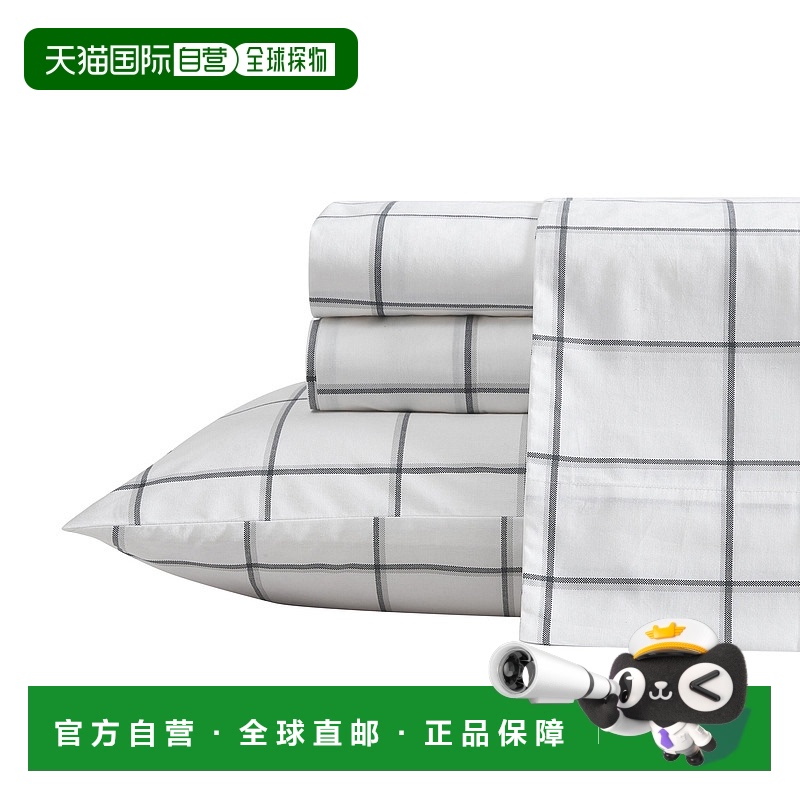 自营 Nautica Plot Black King 床单套装 - 黑色铁洗 美国奥莱直