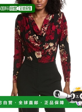 自营Anne Klein Cowl Neck Top - red 美国奥莱直发女装上衣