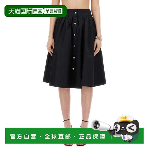 自营moschinoPoplin Skirt - black 美国奥莱直发半身裙长裙a字裙