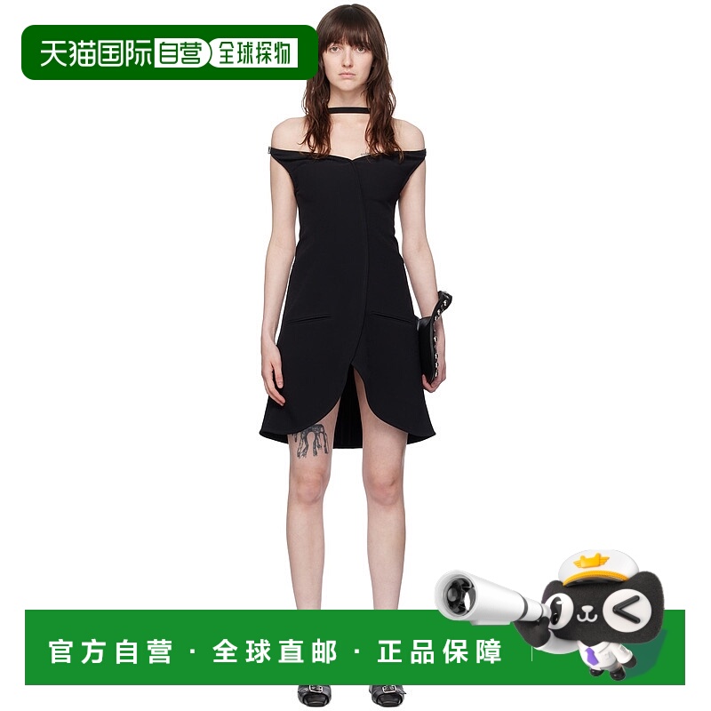 1h可退 香港直邮潮奢 Courreges 女士 黑色 Ellipse 连衣裙 224CR