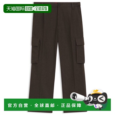 自营hugo bossSlim-fit cargo trousers in herringbone fabric -
